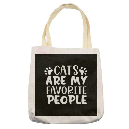 cats are my favorite people - printed tote bag by Anastasios Konstantinidis