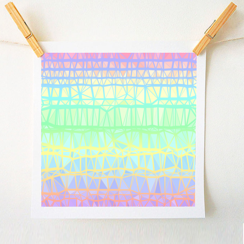 Funky Colorful Geometric Rainbow 3 - A1 - A4 art print by Kaleiope Studio