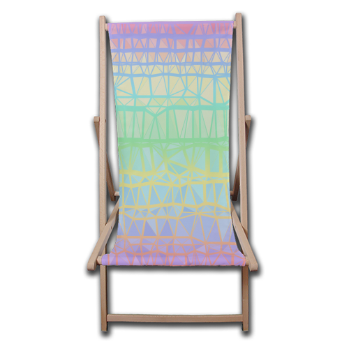 Funky Colorful Geometric Rainbow 3 - canvas deck chair by Kaleiope Studio