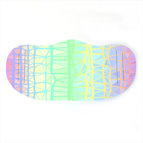 Funky Colorful Geometric Rainbow 3 - face cover mask by Kaleiope Studio