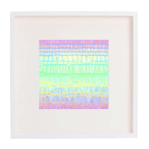 Funky Colorful Geometric Rainbow 3 - framed poster print by Kaleiope Studio