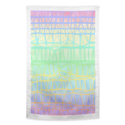 Funky Colorful Geometric Rainbow 3 - funny tea towel by Kaleiope Studio