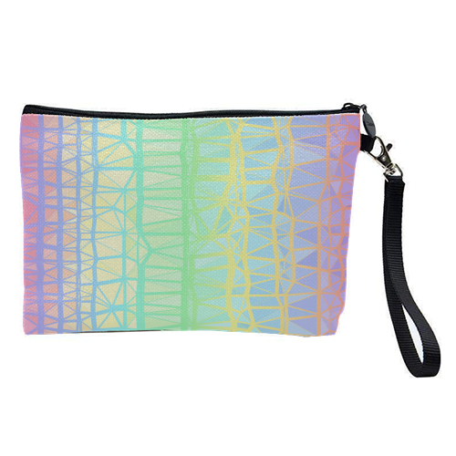 Funky Colorful Geometric Rainbow 3 - pretty makeup bag by Kaleiope Studio