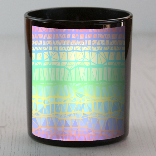 Funky Colorful Geometric Rainbow 3 - scented candle by Kaleiope Studio