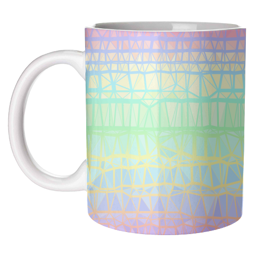 Funky Colorful Geometric Rainbow 3 - unique mug by Kaleiope Studio