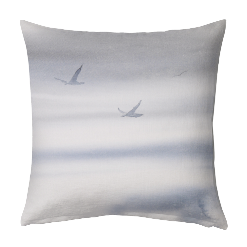 Flying - designed cushion by Judith Beeby