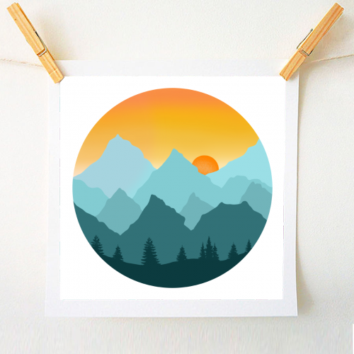 Alpine Sunset - A1 - A4 art print by Rock and Rose Creative