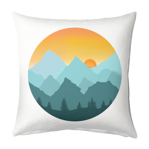 Alpine Sunset - designed cushion by Rock and Rose Creative