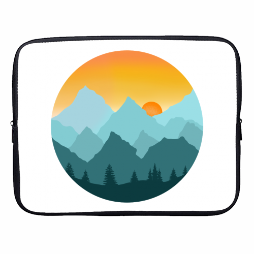 Alpine Sunset - designer laptop sleeve by Rock and Rose Creative