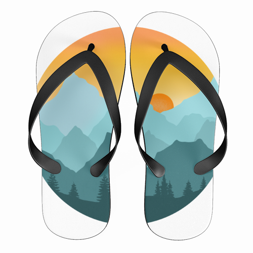 Alpine Sunset - funny flip flops by Rock and Rose Creative