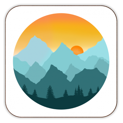Alpine Sunset - personalised beer coaster by Rock and Rose Creative