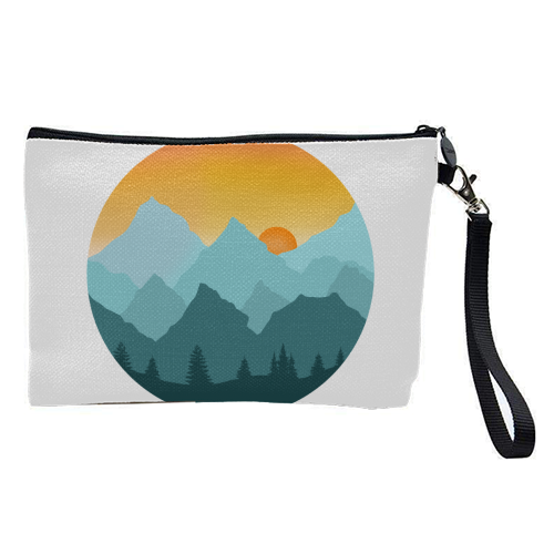 Alpine Sunset - pretty makeup bag by Rock and Rose Creative