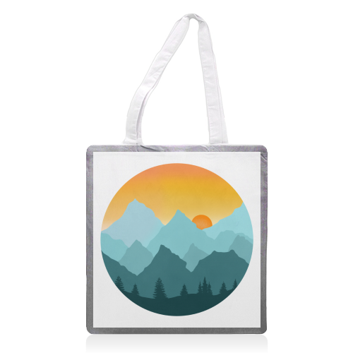 Alpine Sunset - printed tote bag by Rock and Rose Creative