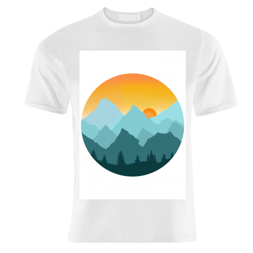 Alpine Sunset - unique t shirt by Rock and Rose Creative