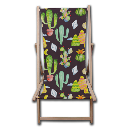 cactus pattern - canvas deck chair by Anastasios Konstantinidis