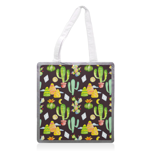 cactus pattern - printed tote bag by Anastasios Konstantinidis