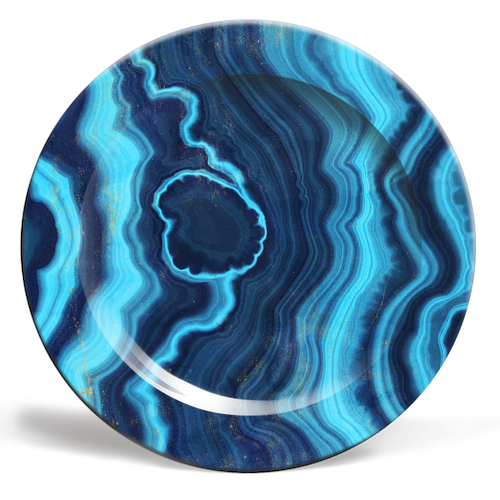 blue agate slice - ceramic dinner plate by Anastasios Konstantinidis