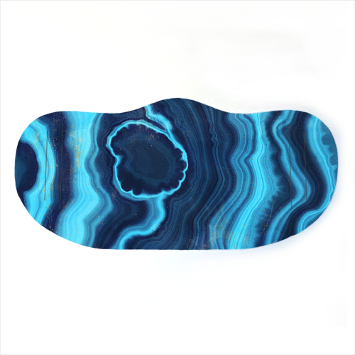 blue agate slice - face cover mask by Anastasios Konstantinidis
