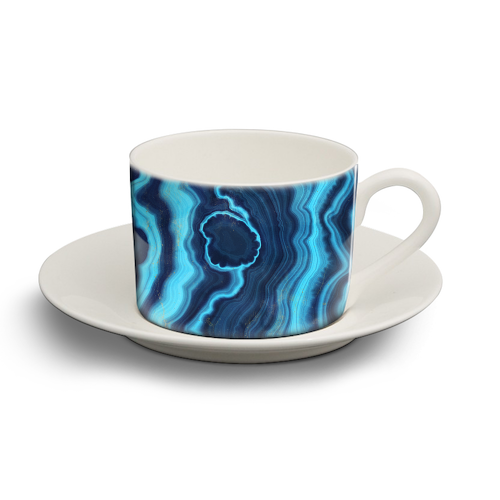 blue agate slice - personalised cup and saucer by Anastasios Konstantinidis