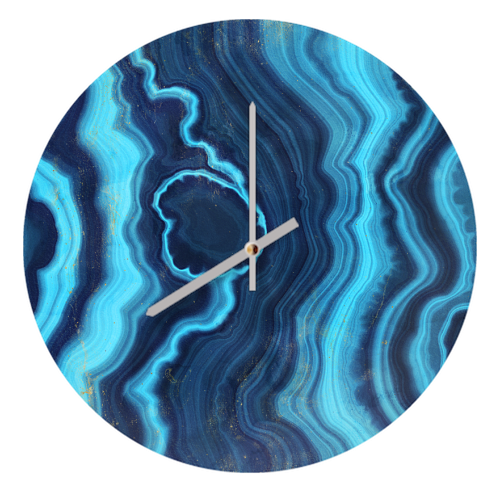 blue agate slice - quirky wall clock by Anastasios Konstantinidis