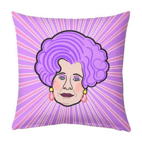 Mrs Slocombe Portrait (Are You Being Served) - designed cushion by Adam Regester