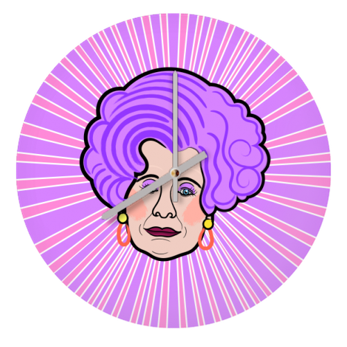 Mrs Slocombe Portrait (Are You Being Served) - quirky wall clock by Adam Regester