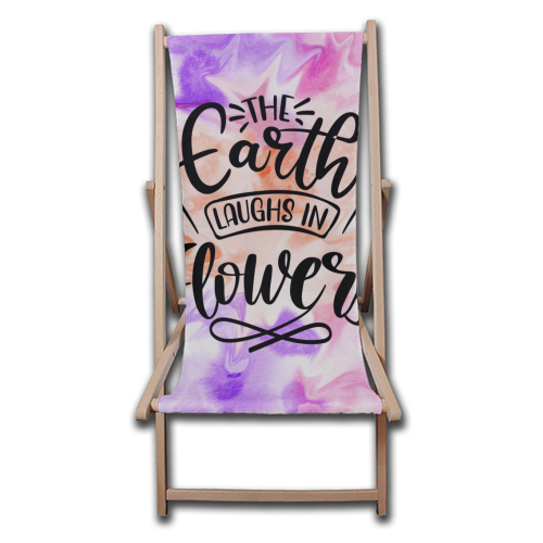 watercolor flower quote - canvas deck chair by Anastasios Konstantinidis