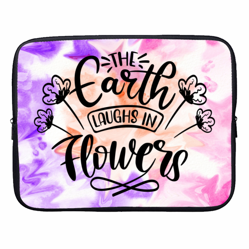 watercolor flower quote - designer laptop sleeve by Anastasios Konstantinidis