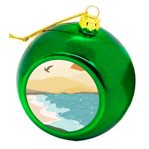 Coastline - colourful christmas bauble by Rock and Rose Creative