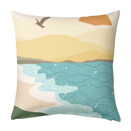 Coastline - designed cushion by Rock and Rose Creative