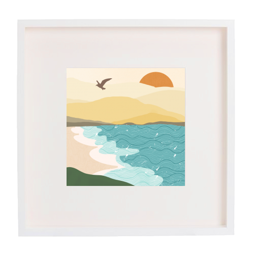 Coastline - framed poster print by Rock and Rose Creative