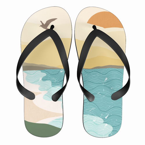 Coastline - funny flip flops by Rock and Rose Creative