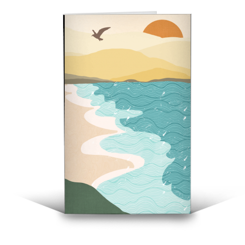 Coastline - funny greeting card by Rock and Rose Creative