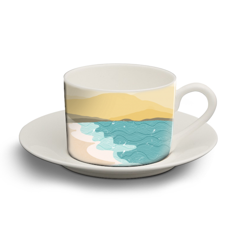 Coastline - personalised cup and saucer by Rock and Rose Creative