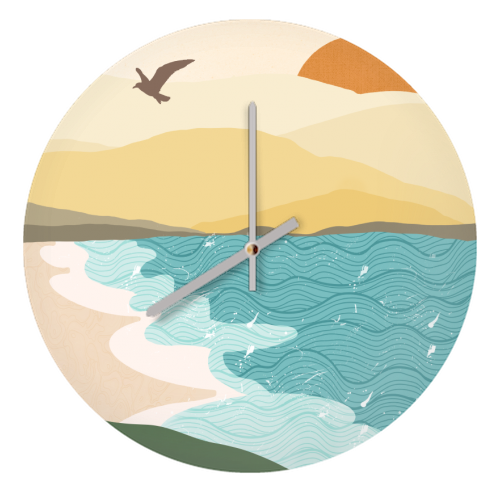 Coastline - quirky wall clock by Rock and Rose Creative