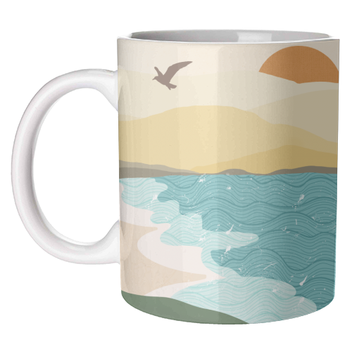 Coastline - unique mug by Rock and Rose Creative