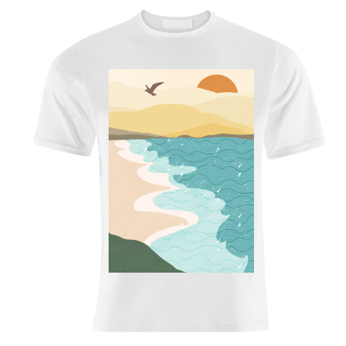 Coastline - unique t shirt by Rock and Rose Creative