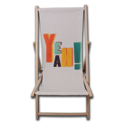 YEAH! COLORFUL TYPE - canvas deck chair by Ania Wieclaw