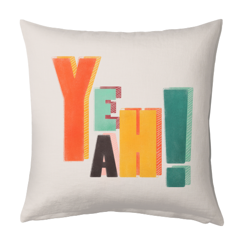 YEAH! COLORFUL TYPE - designed cushion by Ania Wieclaw