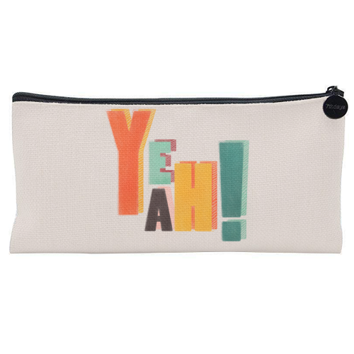 YEAH! COLORFUL TYPE - flat pencil case by Ania Wieclaw