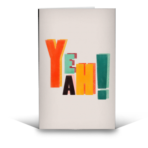 YEAH! COLORFUL TYPE - funny greeting card by Ania Wieclaw