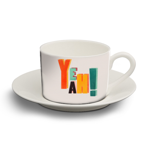 YEAH! COLORFUL TYPE - personalised cup and saucer by Ania Wieclaw