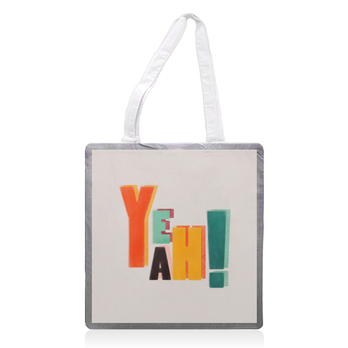 YEAH! COLORFUL TYPE - printed tote bag by Ania Wieclaw