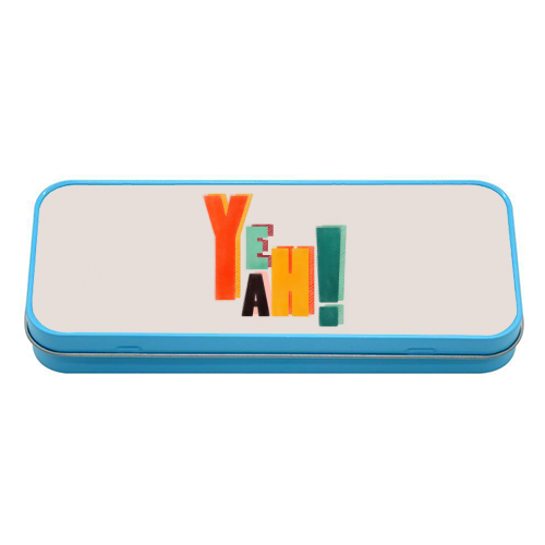 YEAH! COLORFUL TYPE - tin pencil case by Ania Wieclaw