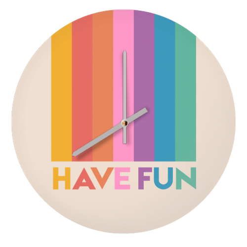 HAVE FUN RAINBOW TYPE - quirky wall clock by Ania Wieclaw
