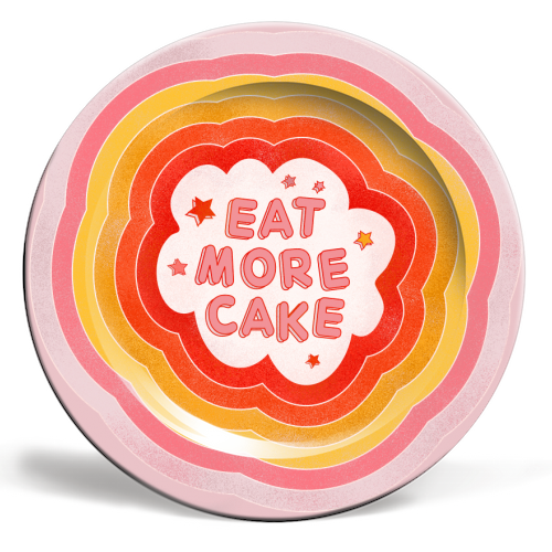 EAT MORE CAKE - ceramic dinner plate by Ania Wieclaw