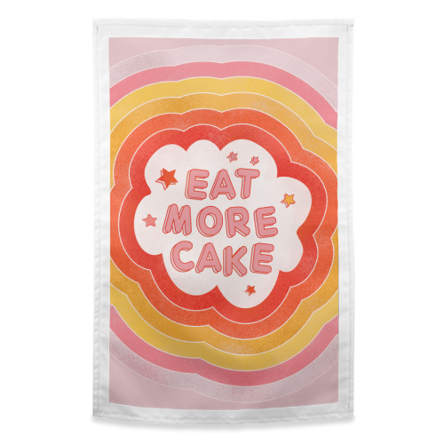 EAT MORE CAKE - funny tea towel by Ania Wieclaw