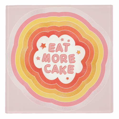 EAT MORE CAKE - personalised beer coaster by Ania Wieclaw