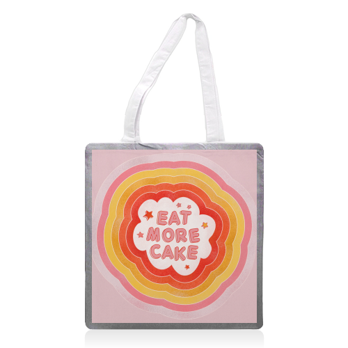 EAT MORE CAKE - printed tote bag by Ania Wieclaw