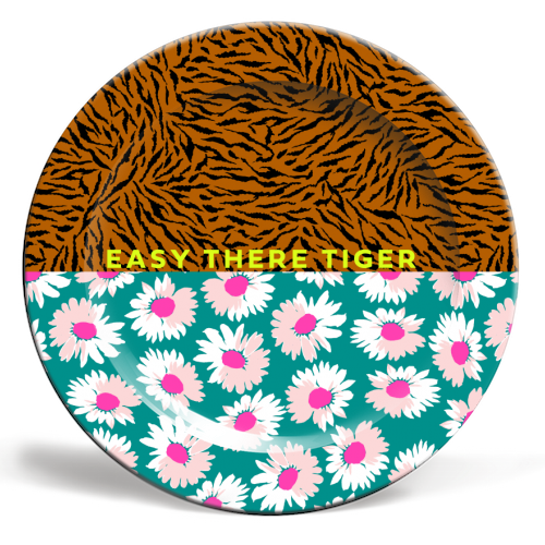 EASY THERE TIGER - ceramic dinner plate by PEARL & CLOVER